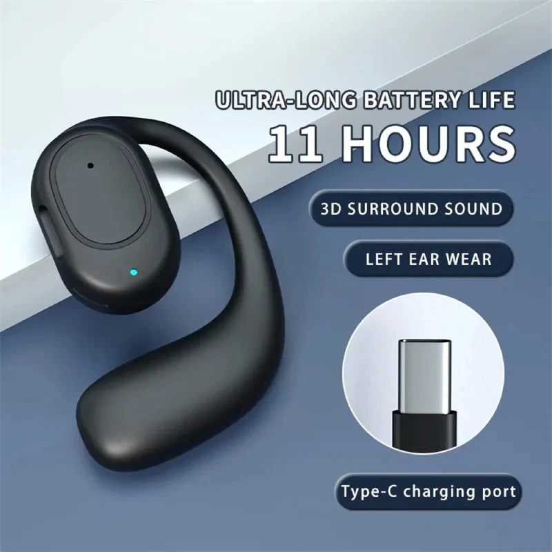 Bone Conduction Headphones Bluetooth 5.3 - ワイヤレスBluetooth 5.3イヤホン。開放型骨伝導イヤークリップデザイン。超軽量で快適な装着感。