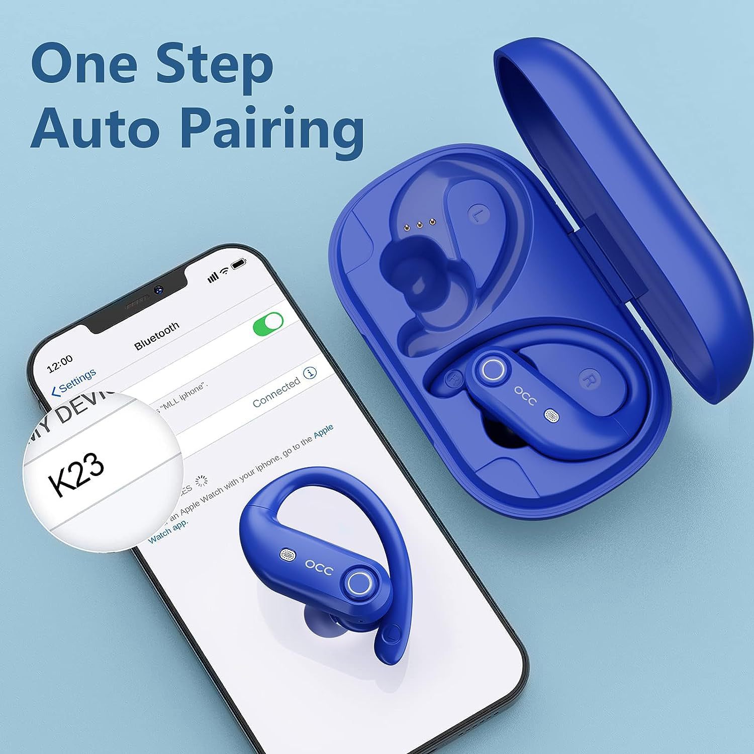 Silicone Ear Hooks Sports Headphones - K23 ノイズキャンセリングイヤホン 4 マイク HD 通話強化