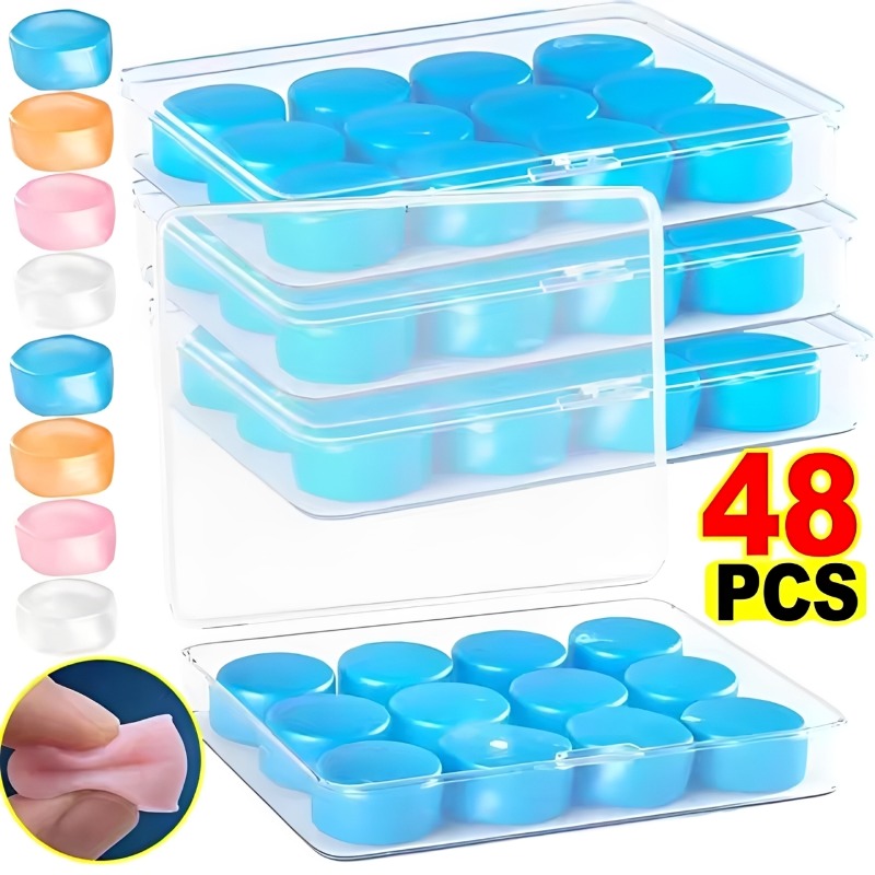 Waterproof Swimming Earplugs Silicone - ソフトシリコン耳栓、ワックス耳栓、再利用可能なノイズキャンセリングジェル耳栓、防水イヤーバッド、睡眠、飛行機、水泳用