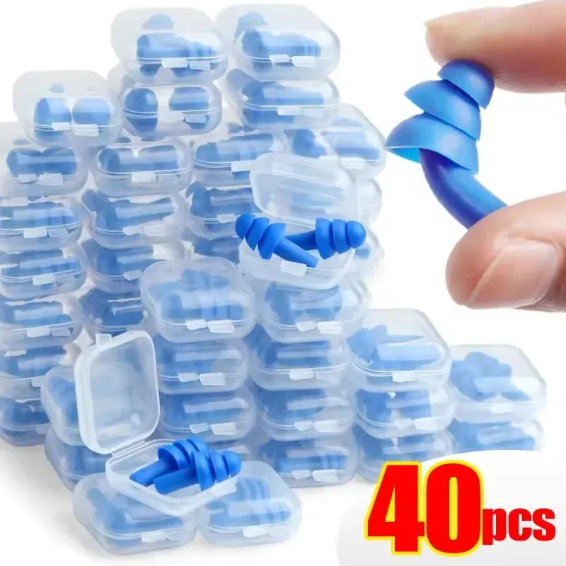Waterproof Swimming Earplugs Silicone - 25個入り/1ペア 耳栓 睡眠用 ノイズキャンセリング 再利用可能 シリコン製