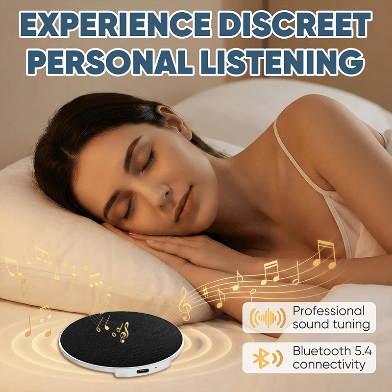 Bone Conduction Pillow Speaker Sleep Aid - 睡眠用ヘッドホン枕スピーカー、枕下骨伝導ワイヤレススピーカー、自動オフタイマー、超薄型睡眠補助装置