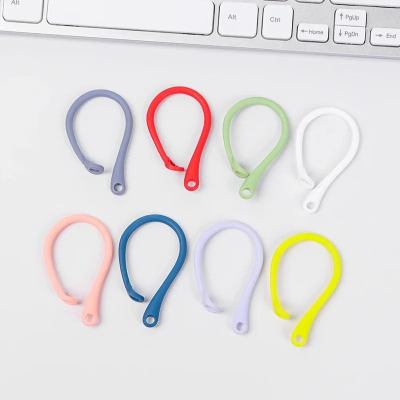Silicone Ear Hooks Sports Headphones - Apple AirPods 1、2、3、Proに対応する、1～3ペアのシリコン製イヤーフック。スポーツ時にイヤホンが外れるのを防ぐ、ワイヤレスイヤホン用イヤーフック。白と黒の2色。