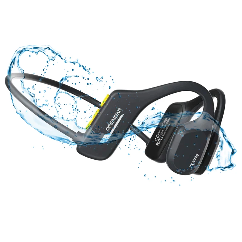 Sports Headband With Bone Conduction - IP68完全防水スイミングヘッドホン骨伝導BTヘッドバンドスポーツワイヤレスステレオIP68防水MP3メモリカード付き