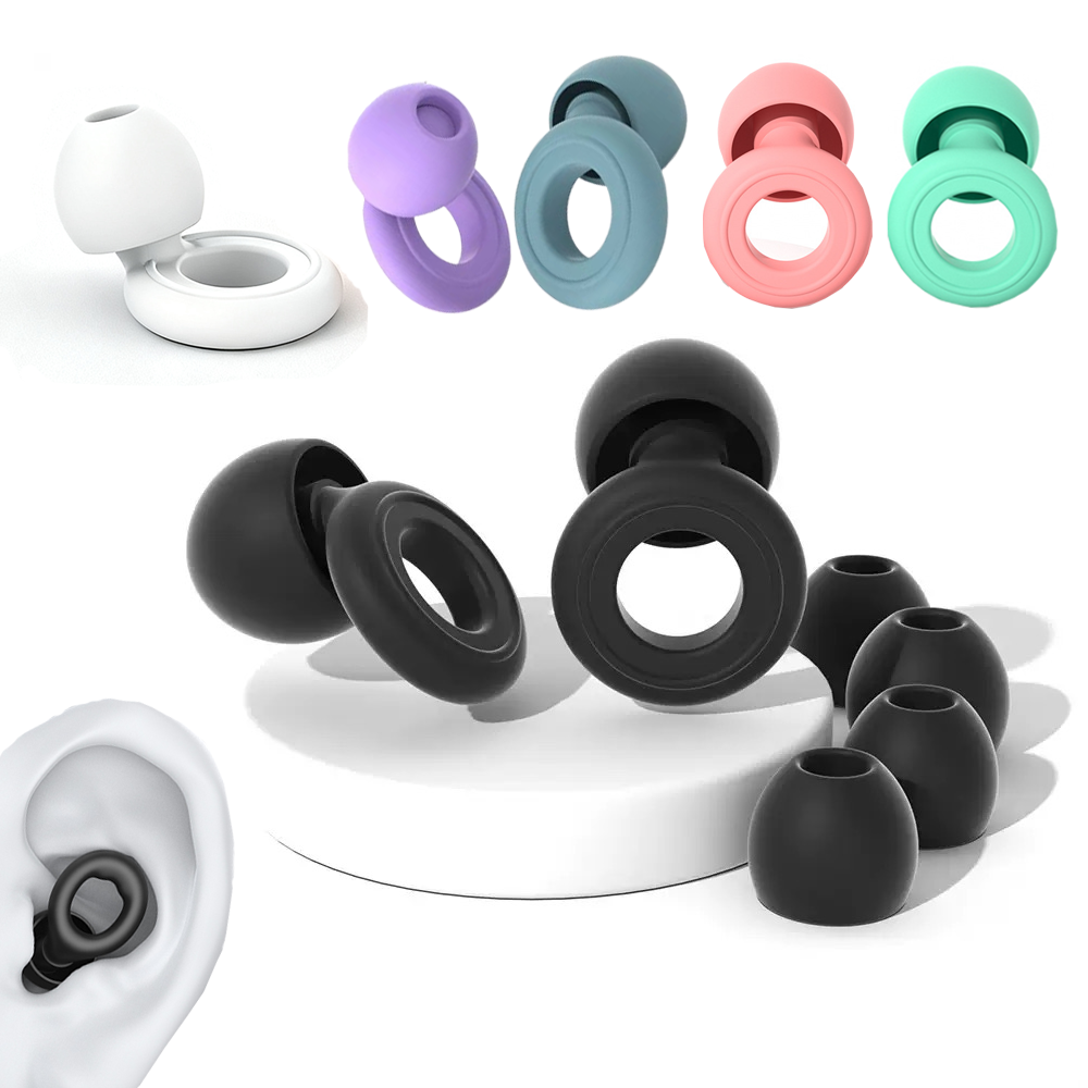 Waterproof Swimming Earplugs Silicone - ループイヤープラグ 睡眠用ノイズキャンセリングイヤープラグ 防水水泳用シリコンイヤープラグ 子供用耳栓