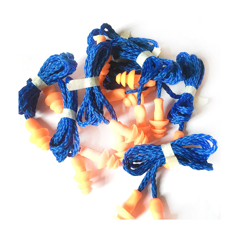 Waterproof Swimming Earplugs Silicone - 10 ピース/ロットシリコン防水再利用可能なノイズプルーフ耳栓コード付き耳栓プロテクター水泳用紛失防止ロープ付き