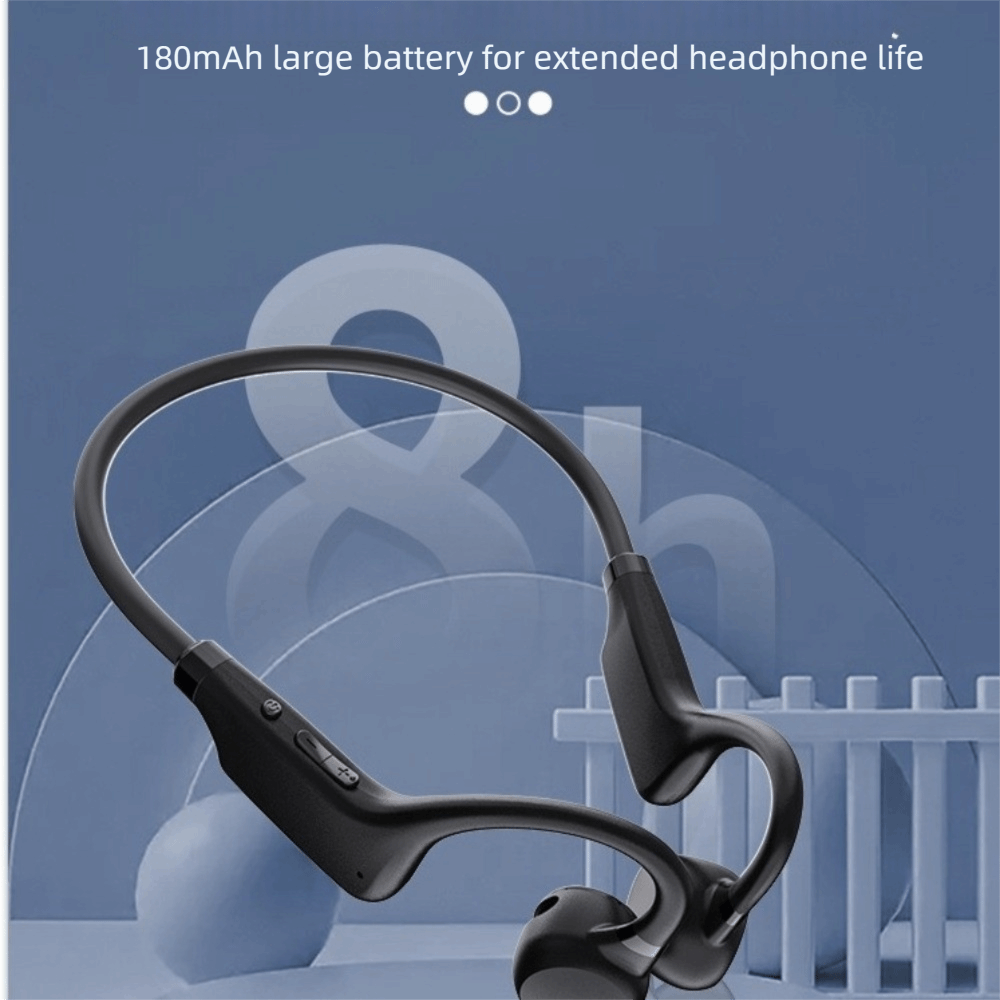 Bone Conduction Headphones Bluetooth 5.3 - マイク内蔵、骨伝導ヘッドホン、ワイヤレスBluetooth 5.3、開放型イヤホン、防水仕様、デュアルマイク設計