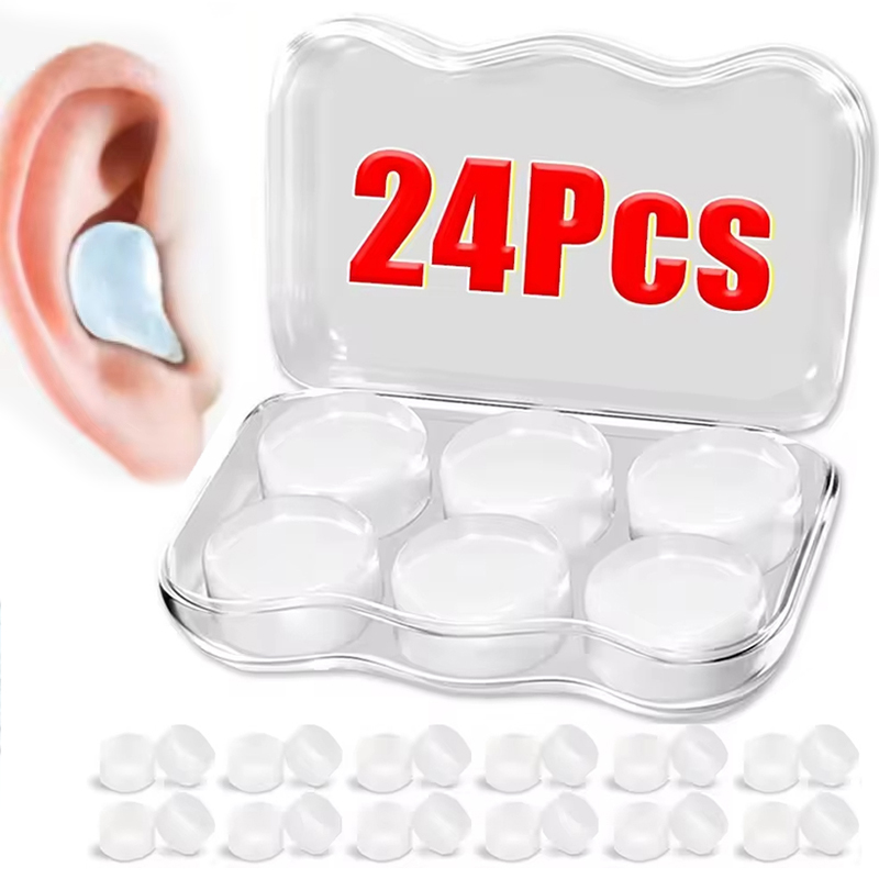 Waterproof Swimming Earplugs Silicone - ソフトシリコン製耳栓 再利用可能な耳栓 防水 騒音低減 睡眠用 飛行機内用