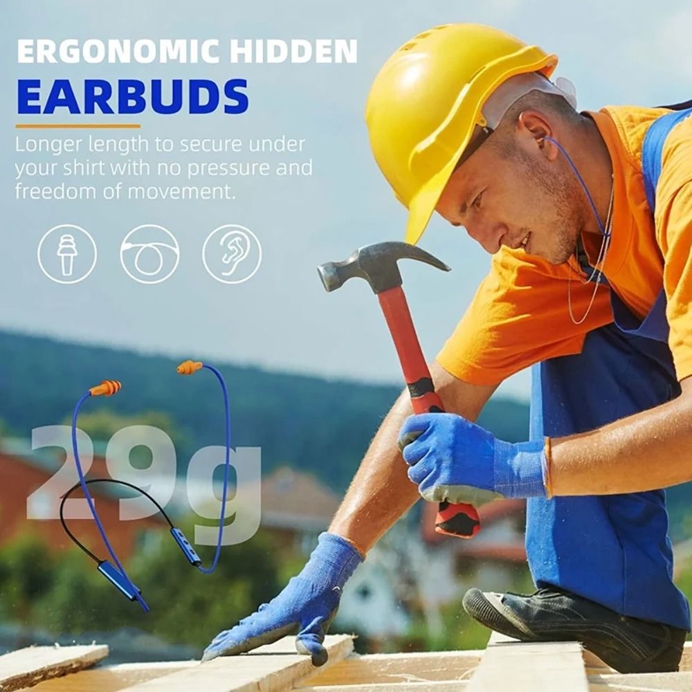 Noise Reduction Earplugs For Bone Conduction - 労働保護ワイヤレス作業用イヤホン防汗聴覚保護ノイズリダクションイヤホン再利用可能なソフト耳栓ヘッドフォン