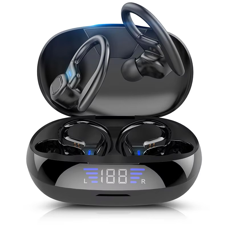 Silicone Ear Hooks Sports Headphones - スポーツSP16ワイヤレスイヤホンBTオーバーイヤーバッド、イヤーフック付きスポーツイヤホン、ランニング用インイヤーヘッドホンVV2