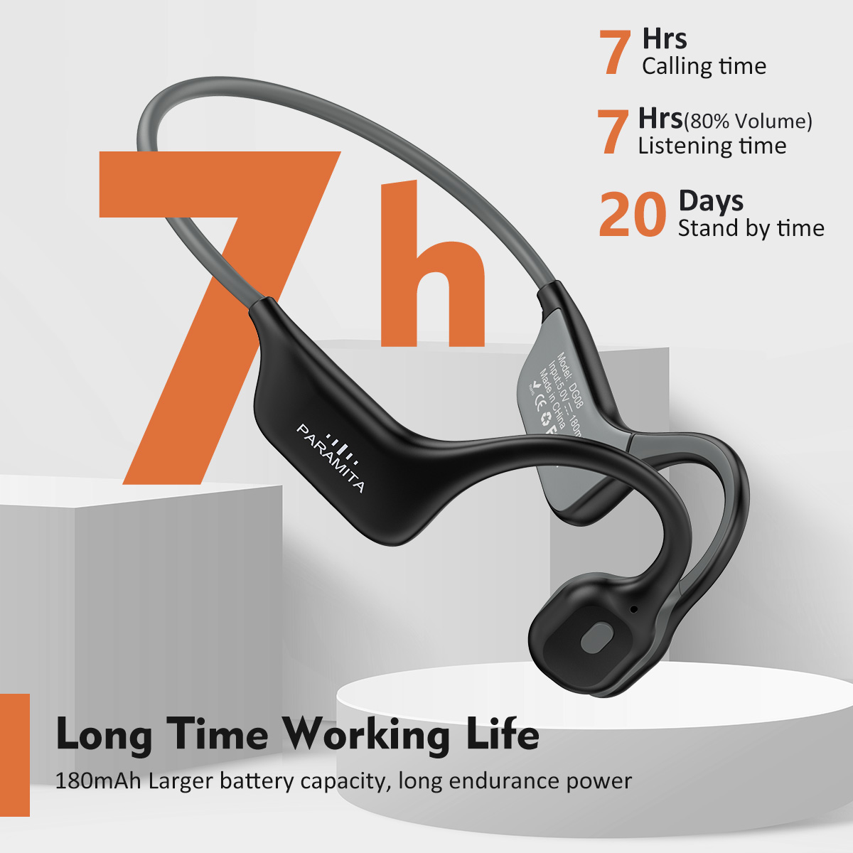 Bone Conduction Headphones Bluetooth 5.3 - 2024 クラシック DG08 骨伝導ヘッドフォン ワイヤレス Bluetooth
