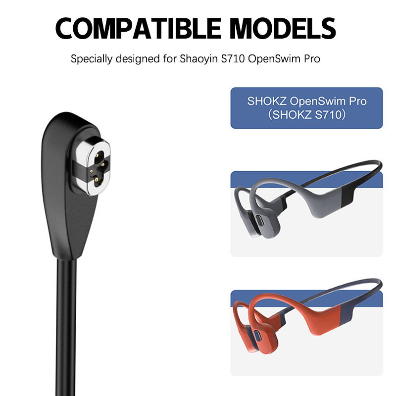 Magnetic Charging Cable Bone Conduction - Shokz OpenSwim Pro S710 骨伝導ヘッドホン。Type-C/USB磁気充電ケーブル付属。急速充電対応。水泳用アクセサリー。