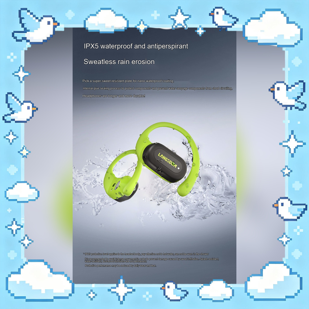 Air Conduction Open Ear Running Earbuds - LANGSDOM TS19 オープンイヤー型 Bluetooth ヘッドホン、ワイヤレス、空気伝導方式、スポーツ用イヤホン、ランニングやトレーニングに最適、ギフトにも。
