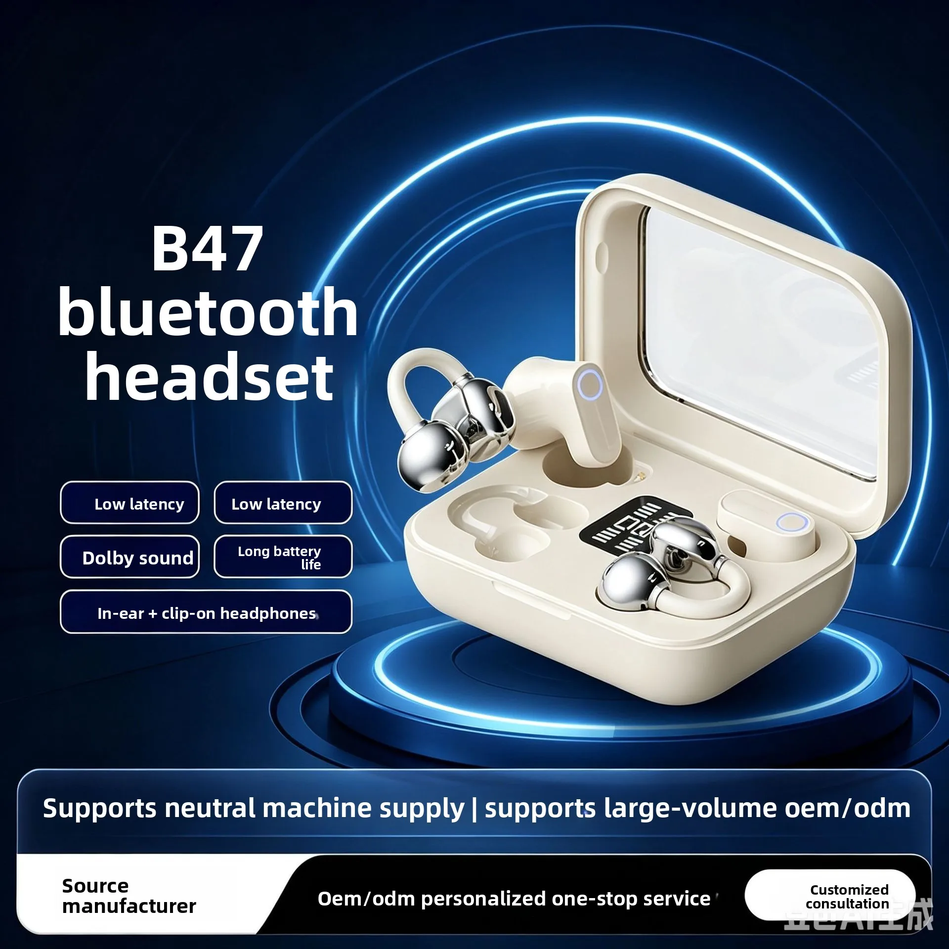 Bone Conduction Headphones Bluetooth 5.3 - 長時間のバッテリー駆動、ノイズキャンセリング機能、骨伝導技術を搭載したワイヤレスイヤホン。ワークアウトに最適。