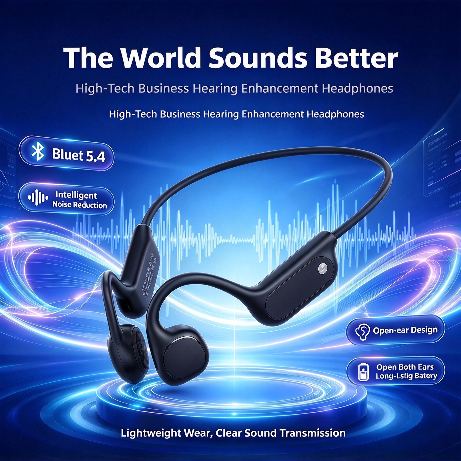 骨伝導イヤホン、Bluetooth 5.4対応、ワイヤレスヘ - Bone Conduction Hearing Aid Amplifier のレビューと価格