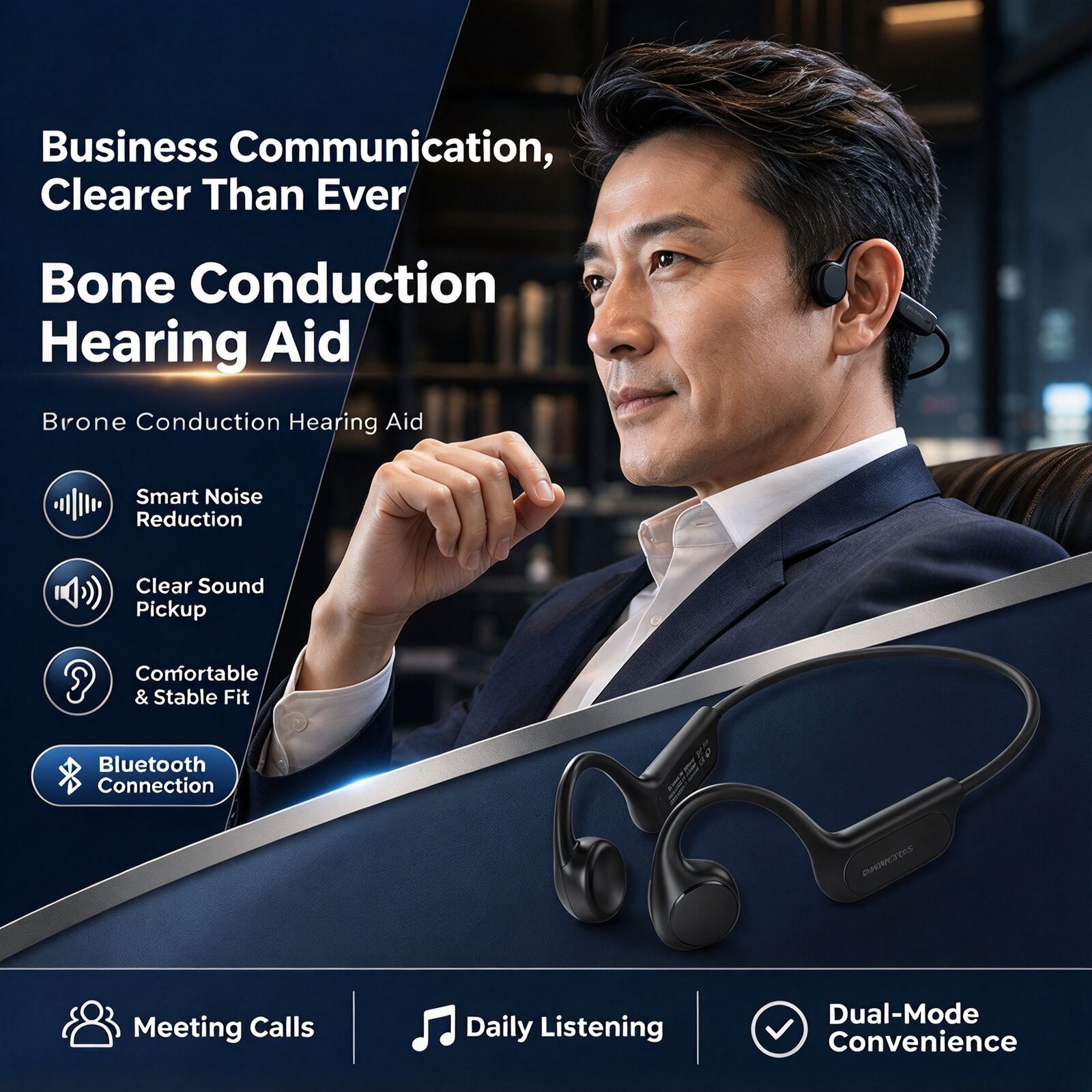 骨伝導イヤホン、Bluetooth 5.4対応、ワイヤレスヘ - Bone Conduction Hearing Aid Amplifier のレビューと価格