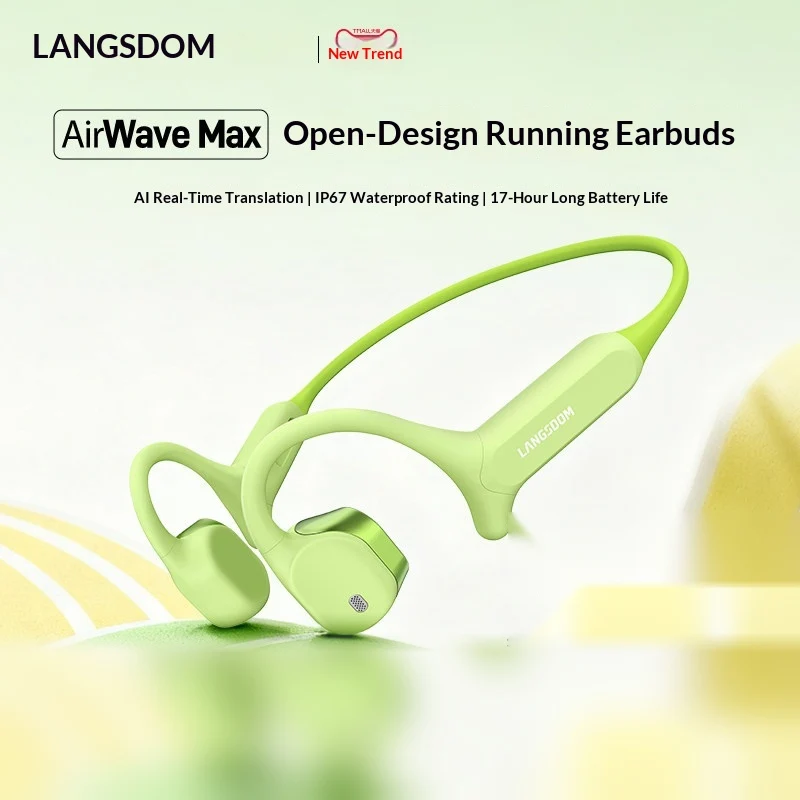 LANGSDOM AirWave Max オープンイヤー型  - Air Conduction Open Ear Running Earbuds のレビューと価格