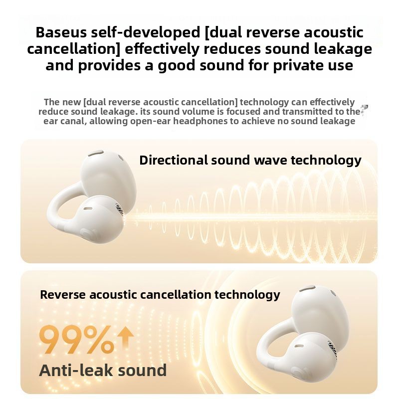 BASEUS BC1 イヤークリップ Bluetooth 5 - Air Conduction Open Ear Running Earbuds のレビューと価格