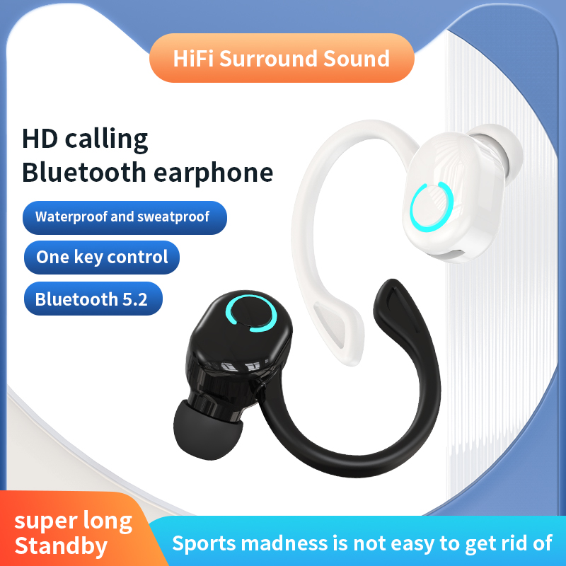 Bluetoothワイヤレスヘッドセット,HDマイク付きハイ - Silicone Ear Hooks Sports Headphones のレビューと価格