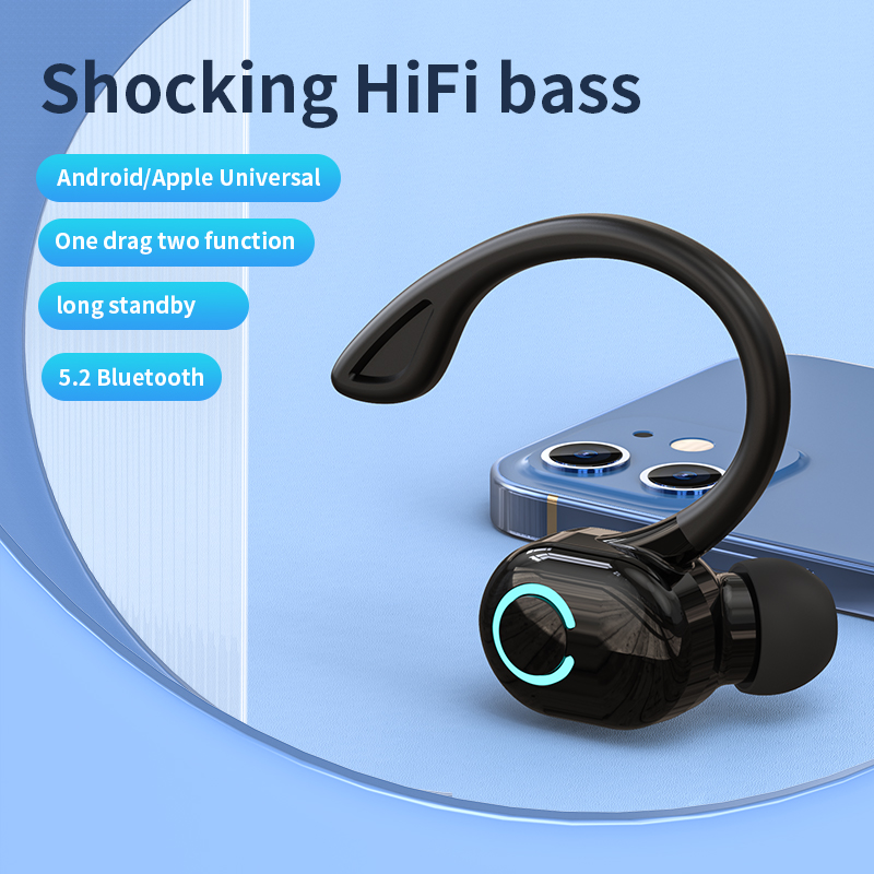 Bluetoothワイヤレスヘッドセット,HDマイク付きハイ - Silicone Ear Hooks Sports Headphones のレビューと価格