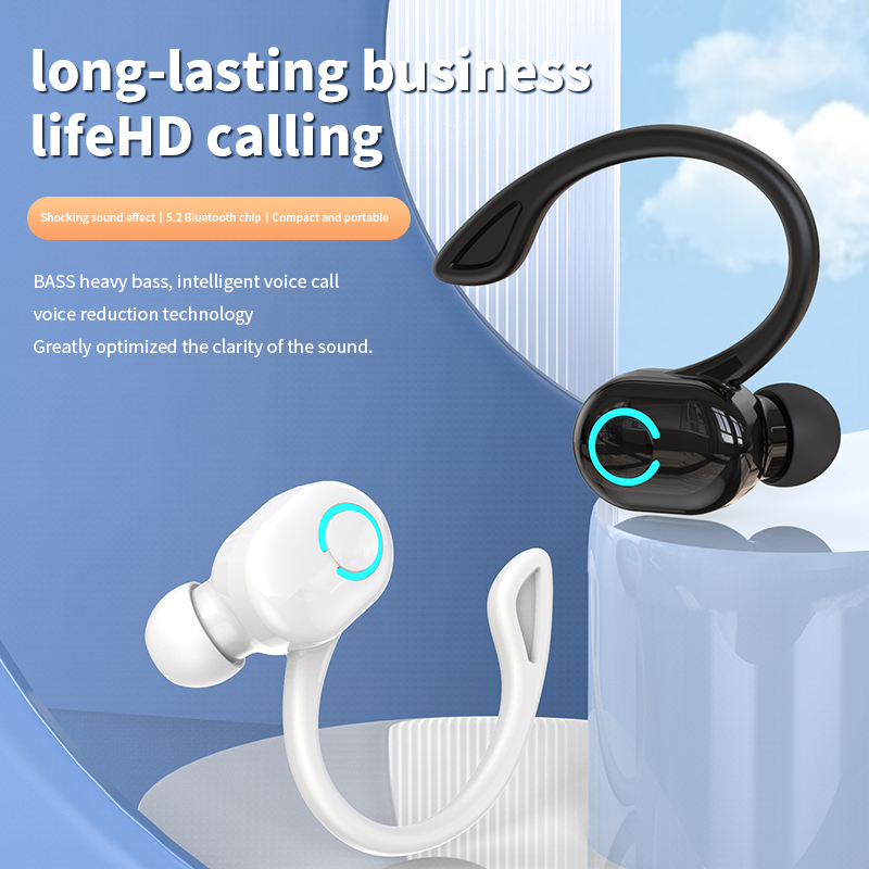 Bluetoothワイヤレスヘッドセット,HDマイク付きハイ - Silicone Ear Hooks Sports Headphones のレビューと価格
