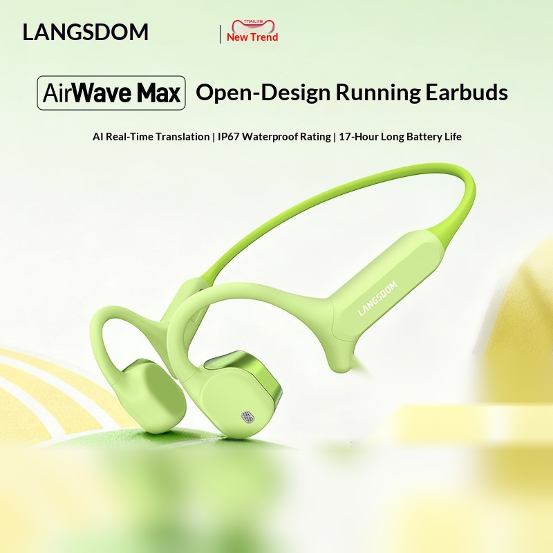 LANGSDOM AirWave Max オープンイヤー型  - Air Conduction Open Ear Running Earbuds のレビューと価格