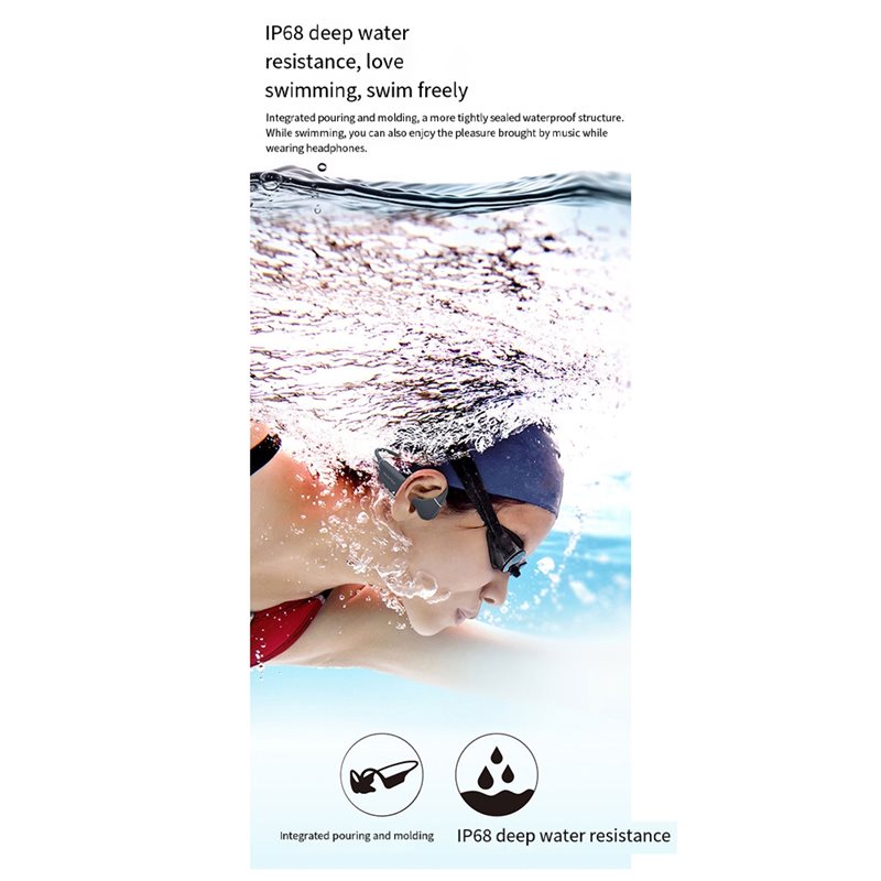 11.11 水泳用スポーツに最適な骨伝導ヘッドホン。Blue - Swimming Bone Conduction Earphones Ip68 Mp3 のレビューと価格