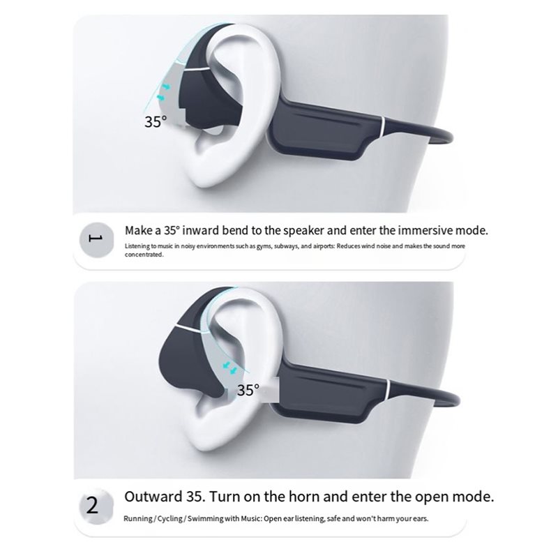 11.11 水泳用スポーツに最適な骨伝導ヘッドホン。Blue - Swimming Bone Conduction Earphones Ip68 Mp3 のレビューと価格