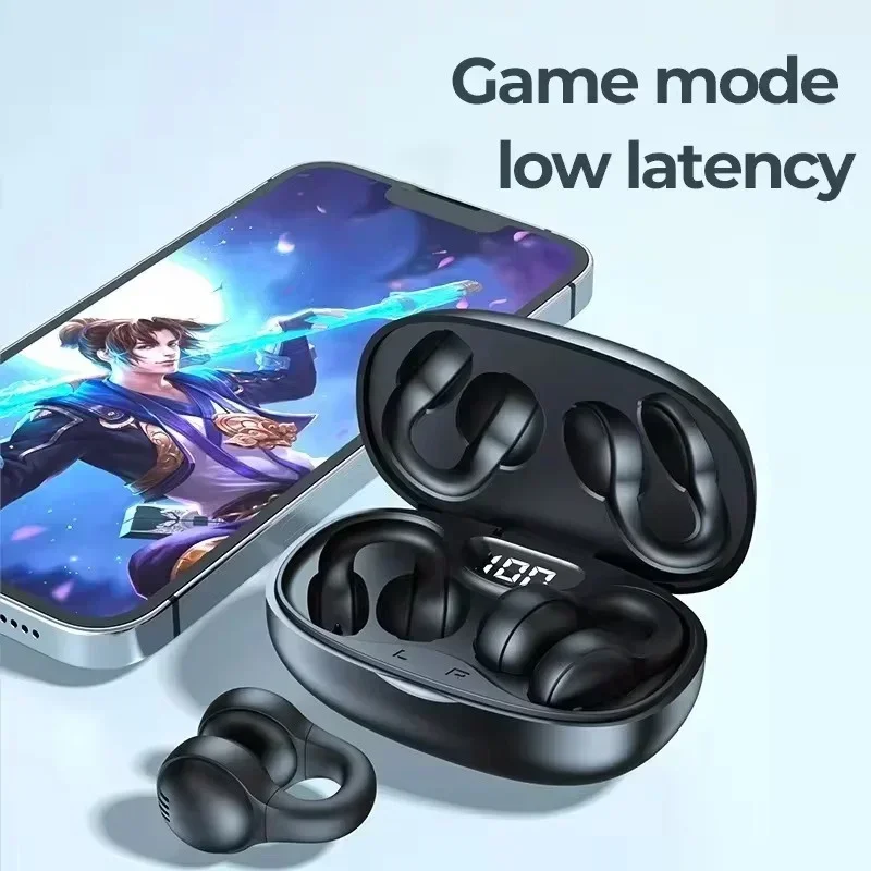 TWS ワイヤレス骨伝導ヘッドフォン Bluetooth イ - Silicone Ear Hooks Sports Headphones のレビューと価格