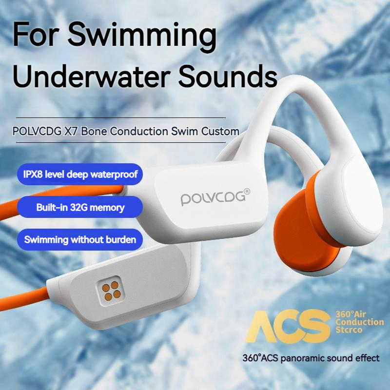 POLVCDG 骨伝導ヘッドセット X7 IPX8 32GB - Bone Conduction Headphones Bluetooth 5.3 のレビューと価格