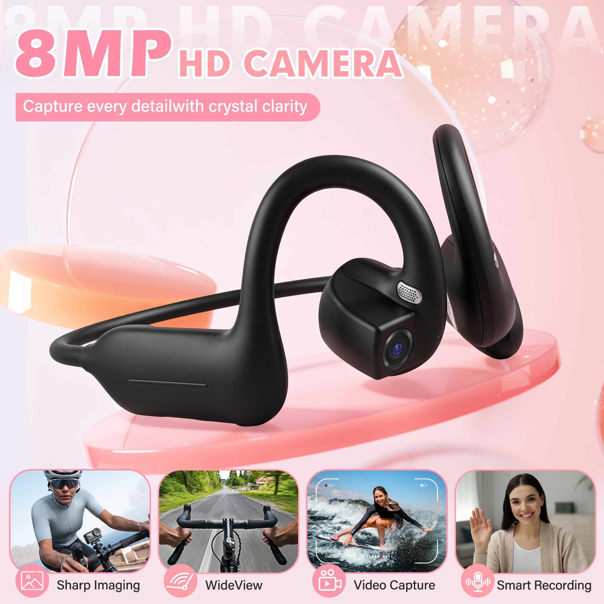 E12 イヤーフック式骨伝導ヘッドホン。AI翻訳機能とHDカ - Bone Conduction Headphones Bluetooth 5.3 のレビューと価格