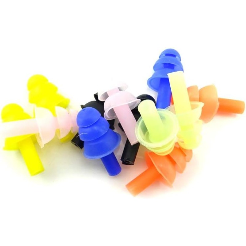 6組のカラフルなシリコン耳栓 - 柔らかく快適、防水性とノイ - Waterproof Swimming Earplugs Silicone のレビューと価格