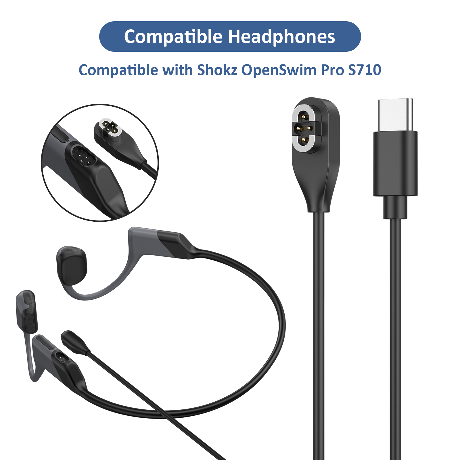 タイプ C USB pvc 急速充電ケーブル SHOKZ O - Magnetic Charging Cable Bone Conduction のレビューと価格