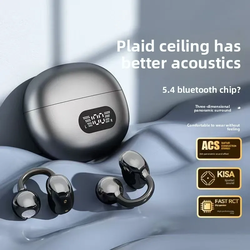 Bluetoothイヤホン、クリップ式骨伝導、高画質ディスプ - Bone Conduction Headphones Bluetooth 5.3 のレビューと価格