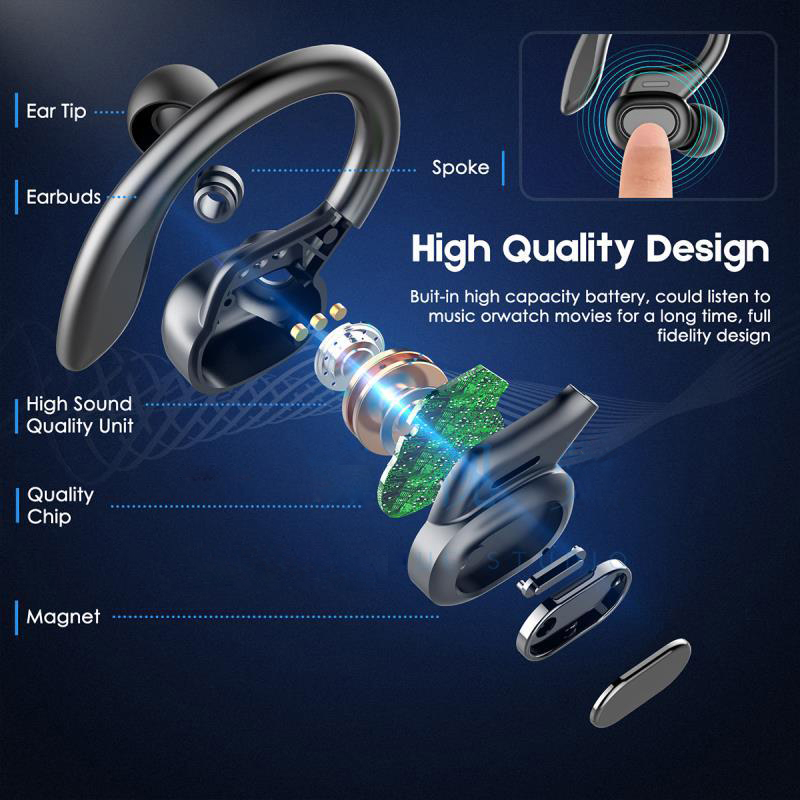 スポーツSP16ワイヤレスイヤホンBTオーバーイヤーバッド、 - Silicone Ear Hooks Sports Headphones のレビューと価格