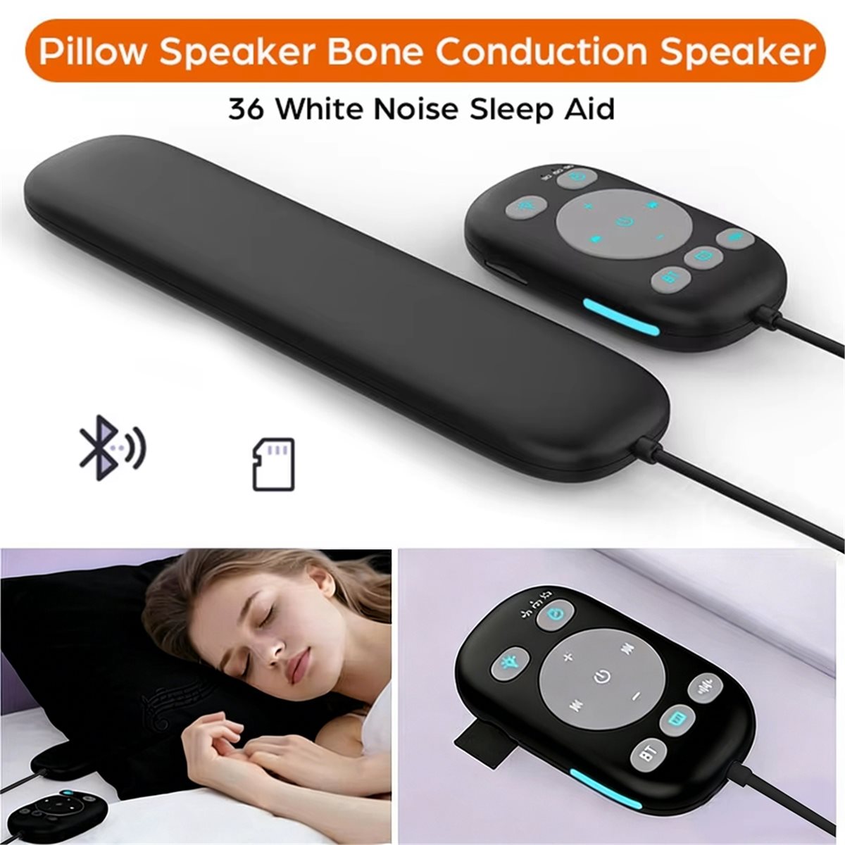 DT75BG 骨伝導Bluetoothスピーカー 枕下ホワイ - Bone Conduction Pillow Speaker Sleep Aid のレビューと価格