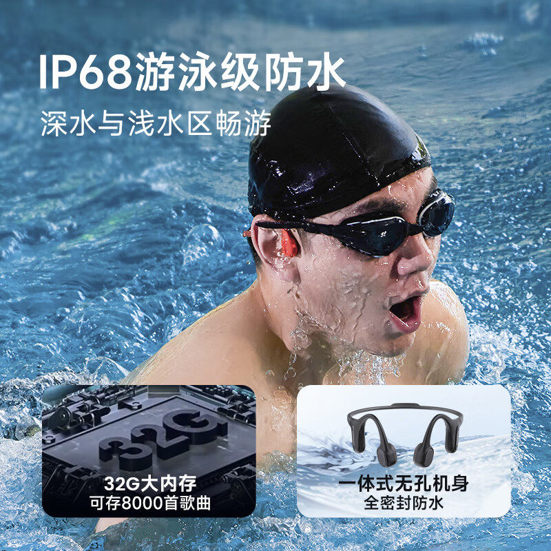 骨伝導イヤホン 水泳やランニング用 プロスポーツイヤホン I - Swimming Bone Conduction Earphones Ip68 Mp3 のレビューと価格
