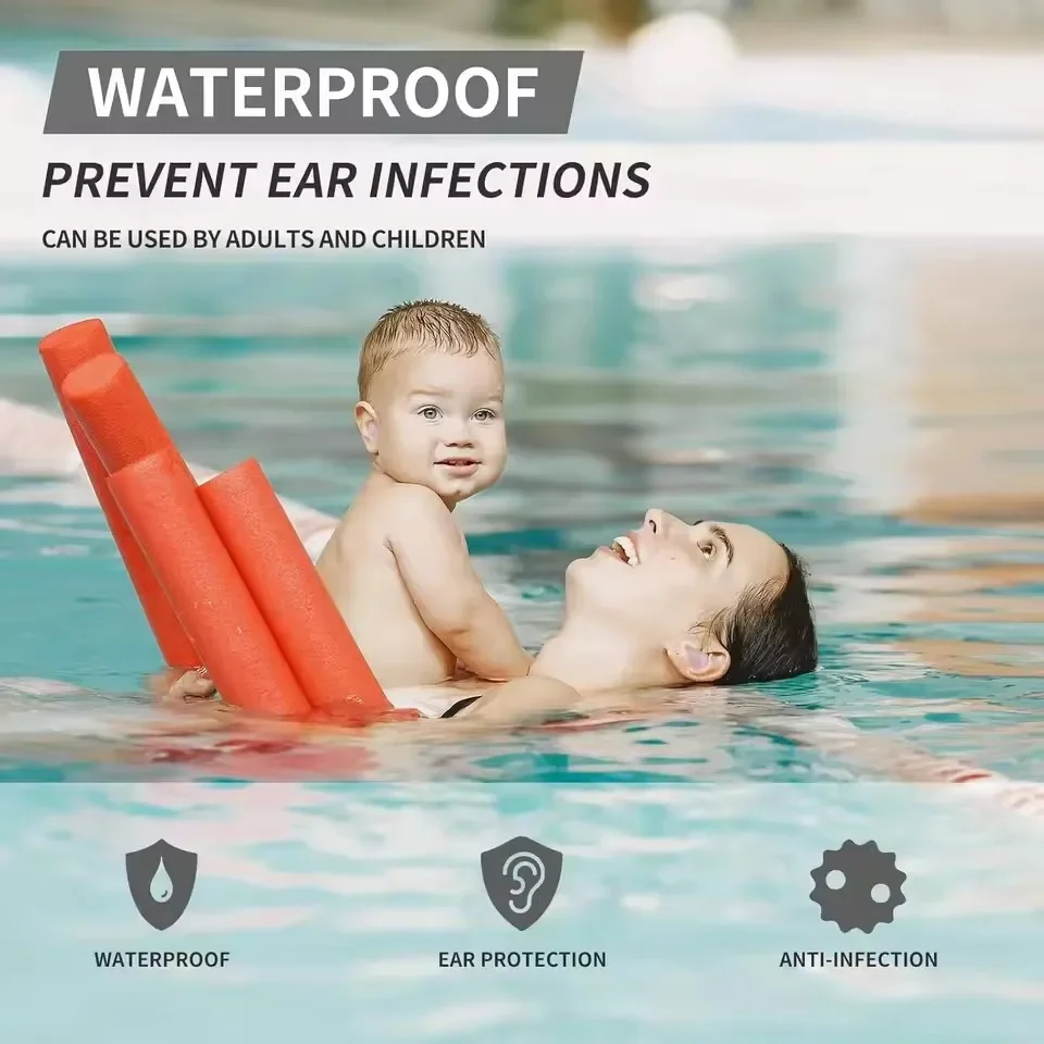 柔らかいシリコン製の耳栓、ワックスイヤープラグ、再利用可能な - Waterproof Swimming Earplugs Silicone のレビューと価格