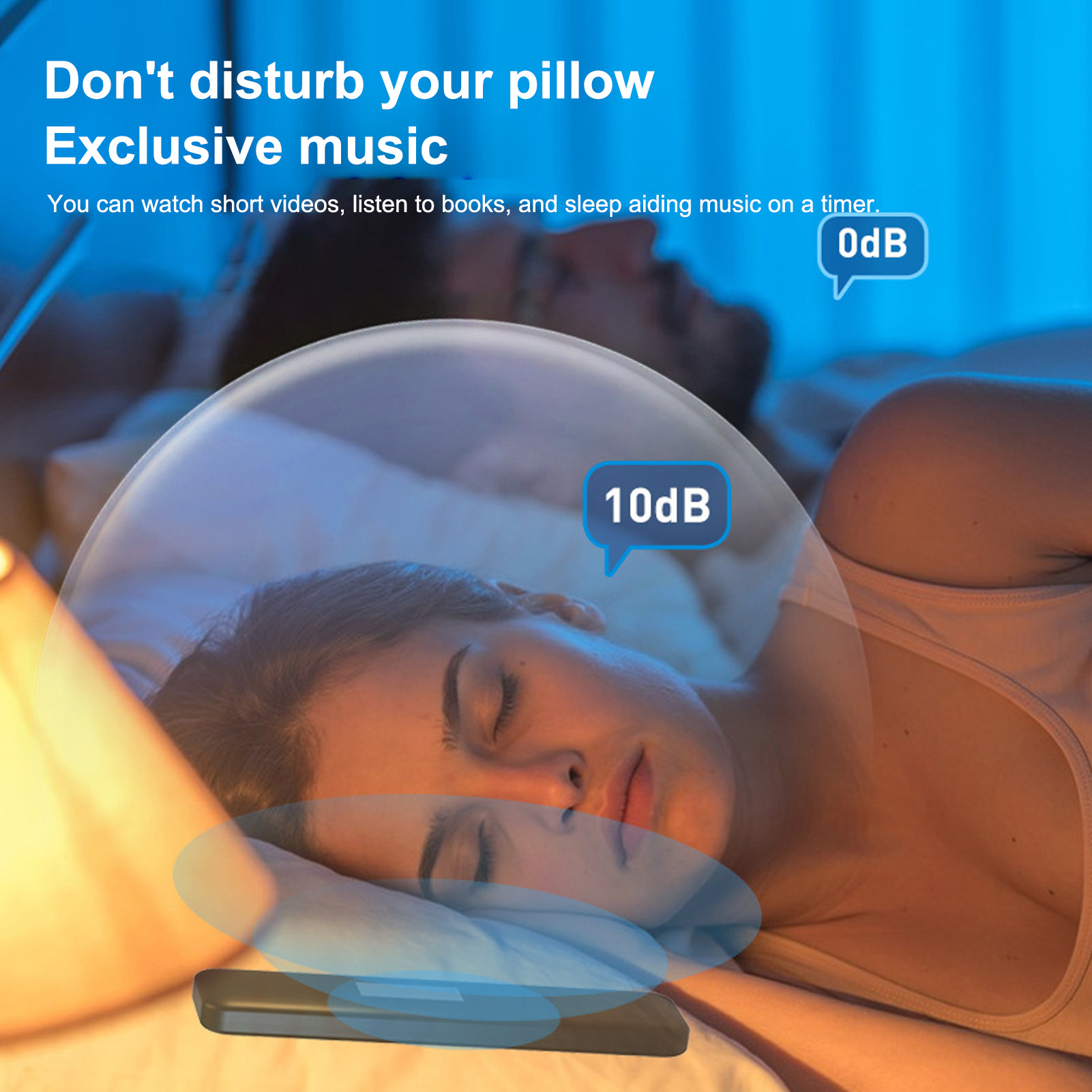 ステレオベースピロースピーカー,安定したサウンド,ワイヤレス - Bone Conduction Pillow Speaker Sleep Aid のレビューと価格